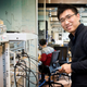 Researcher Hao Zhang making measurements